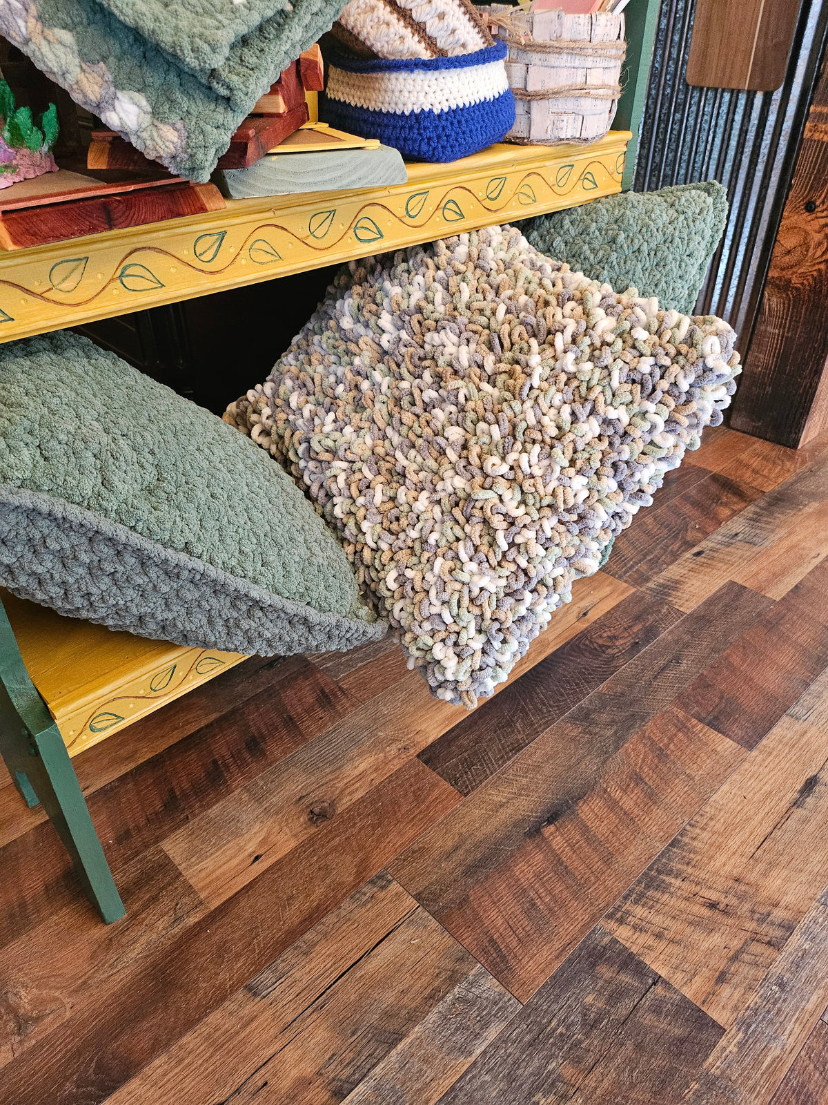 Hand crafted crochet pillow